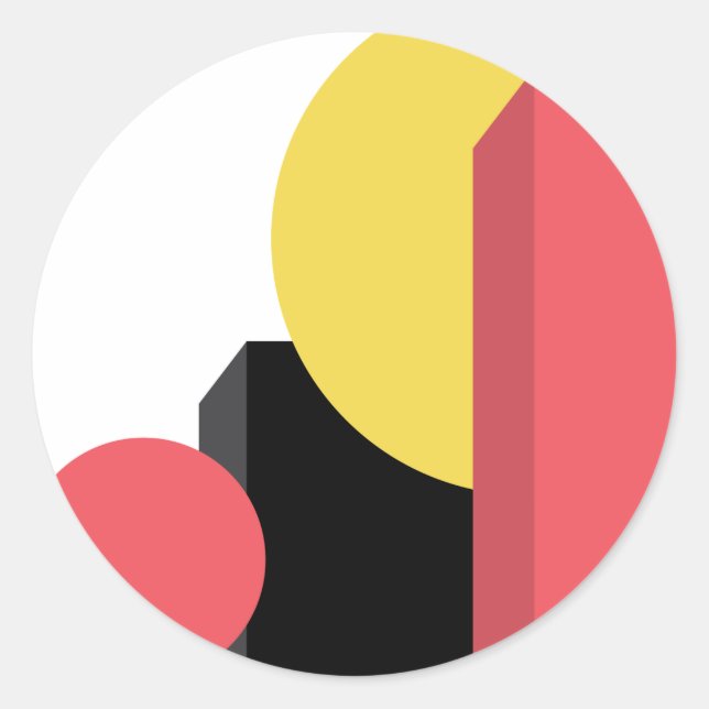 Pegatina Redonda Resumen, colorido, moderno, sencillo y vibrante di (Anverso)