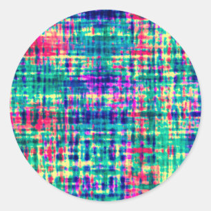 Pegatina Redonda Resumen Colorido Patrón de tinte moderno