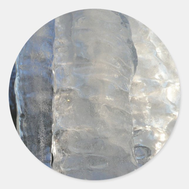 Pegatina Redonda Resumen de bicicletas Fotografía de invierno azul (Anverso)