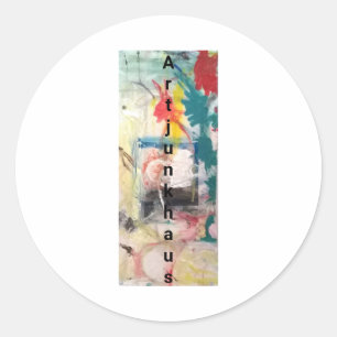 Pegatina Redonda Resumen de Bycicle Demon Jeff Hankamer Artjunkhaus