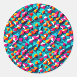 Pegatina Redonda Resumen de diseño de patrones geométricos 14 - Peg
