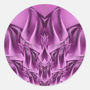 Pegatina Redonda Resumen de Flor Fractal Lotus