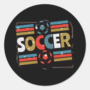 Pegatina Redonda Resumen de fútbol de arte de palabras - Minimalist