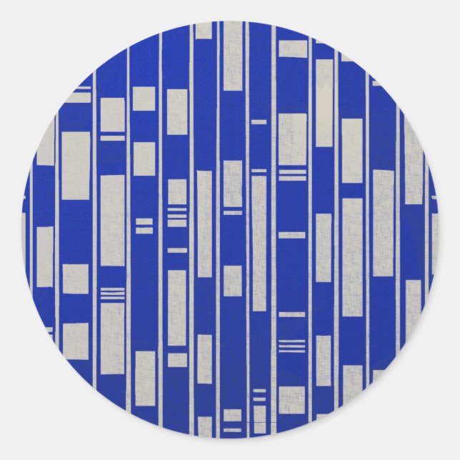 Pegatina Redonda Resumen de inspiración textil africana - V2 (Anverso)