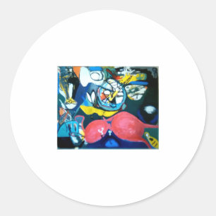 Pegatina Redonda Resumen de jazz de primavera Jeff Hankamer Artjunk