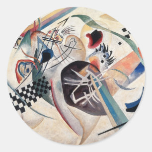 Pegatina Redonda Resumen de la composición de Kandinsky