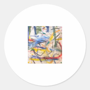 Pegatina Redonda Resumen de la Laguna de los Delfines Jeff Hankamer