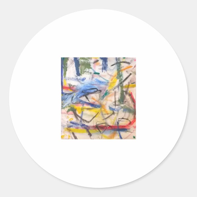 Pegatina Redonda Resumen de la Laguna de los Delfines Jeff Hankamer (Anverso)