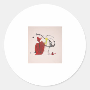 Pegatina Redonda Resumen de la paja de conejo Jeff Hankamer Artjunk