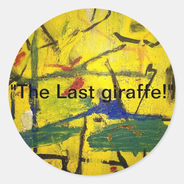 Pegatina Redonda Resumen de la última jirafa Jeff Hankamer Artjunkh (Anverso)