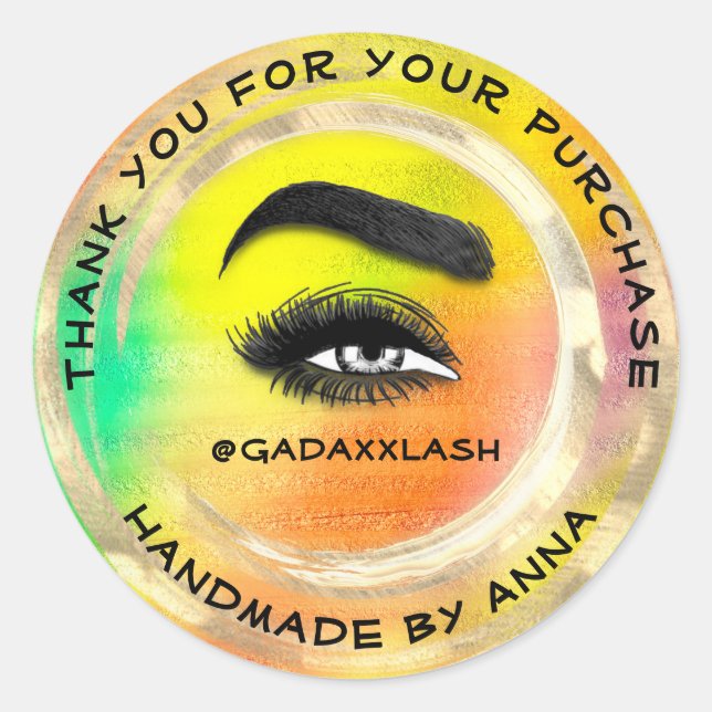 Pegatina Redonda Resumen de Lash Bright (Anverso)