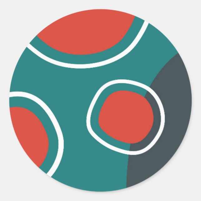 Pegatina Redonda Resumen de líneas de arcoiris en arte de boho (Anverso)