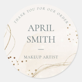 Pegatina Redonda Resumen De Marfil Gold Gracias Por Su Pedido