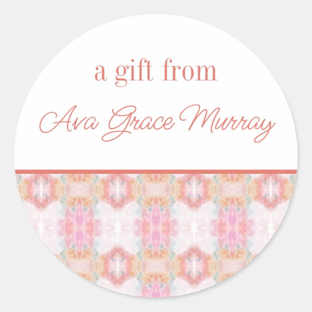 Pegatina Redonda Resumen de Pegatinas de regalos personalizados de  (Anverso)