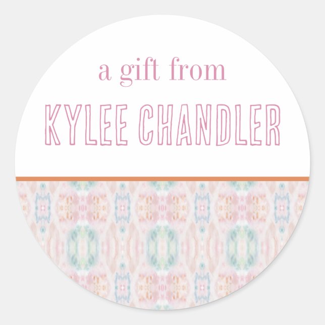 Pegatina Redonda Resumen de Pegatinas de regalos personalizados de  (Anverso)