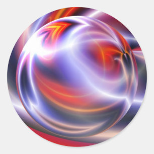 Pegatina Redonda Resumen de pintura digital