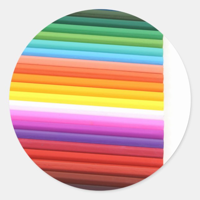 Pegatina Redonda Resumen de pliegues de tela multicolor (Anverso)