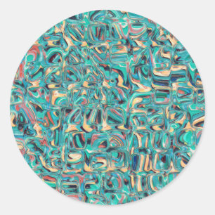 Pegatina Redonda Resumen de vidrio espectral