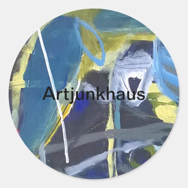 Pegatina Redonda Resumen de Yoni Whip-Stick Jeff Hankamer Artjunkha (Anverso)