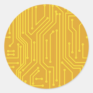 Pegatina Redonda Resumen del equipo informático