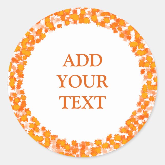 Pegatina Redonda Resumen Diseño de arte Otoño Foliage DIY (Anverso)