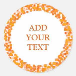 Pegatina Redonda Resumen Diseño de arte Otoño Foliage DIY