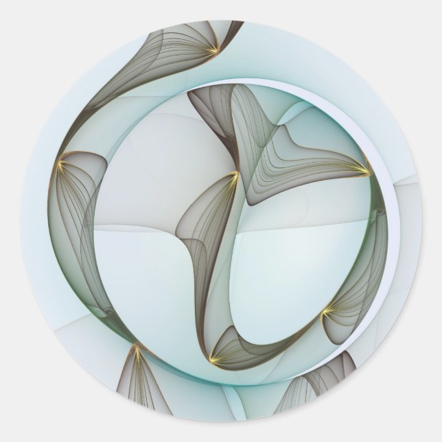 Pegatina Redonda Resumen Elegancia dorada turquesa moderna (Anverso)