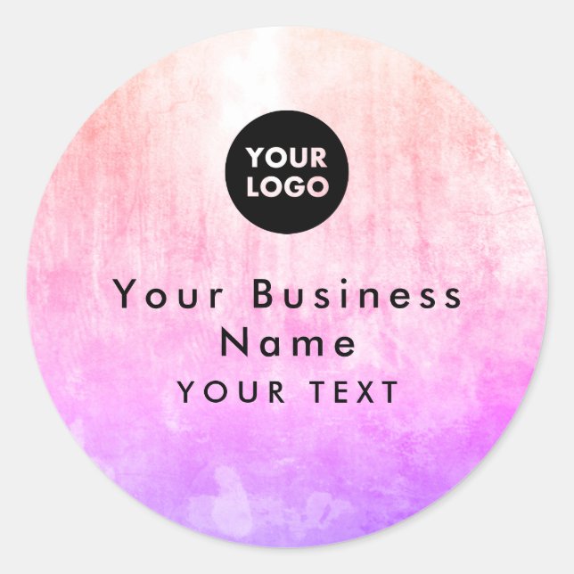 Pegatina Redonda Resumen Elegante Pastel Sol Rosa (Anverso)