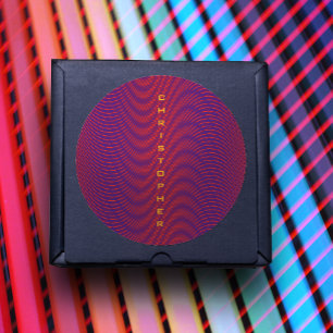 Pegatina Redonda Resumen Modelo violento púrpura rojo Personalizado