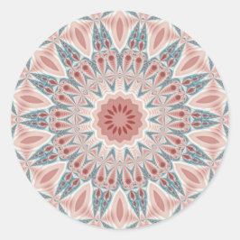 Pegatina Redonda Resumen moderno Kaleidoscope Mandala Arte Fractal