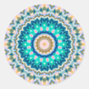 Pegatina Redonda Resumen mosaico moderno patrón de mosaico caleidos