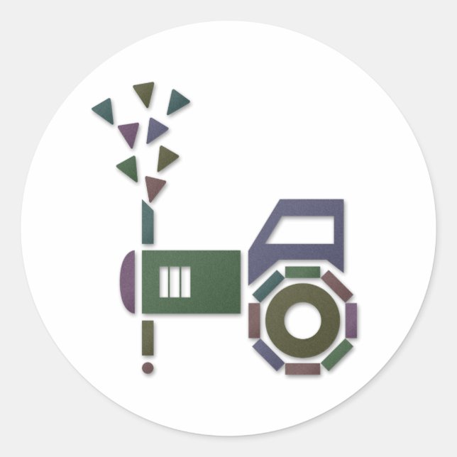 Pegatina Redonda Resumen o (Anverso)