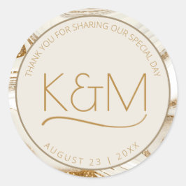 Pegatina Redonda Resumen Purpurina Strata Boda Gracias Ch ID903