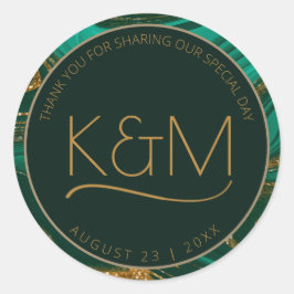 Pegatina Redonda Resumen Purpurina Strata Boda Gracias G ID903