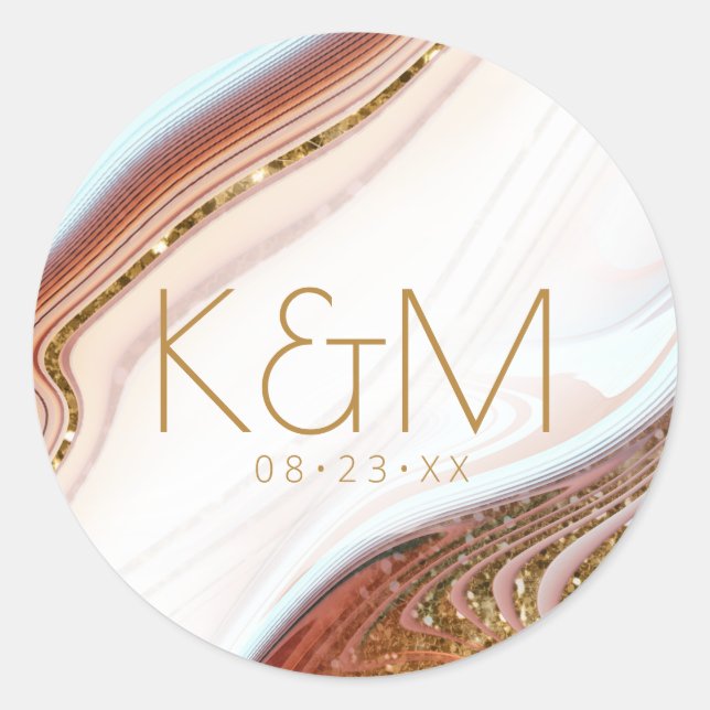 Pegatina Redonda Resumen Purpurina Strata Boda Wht SW ID903 (Anverso)