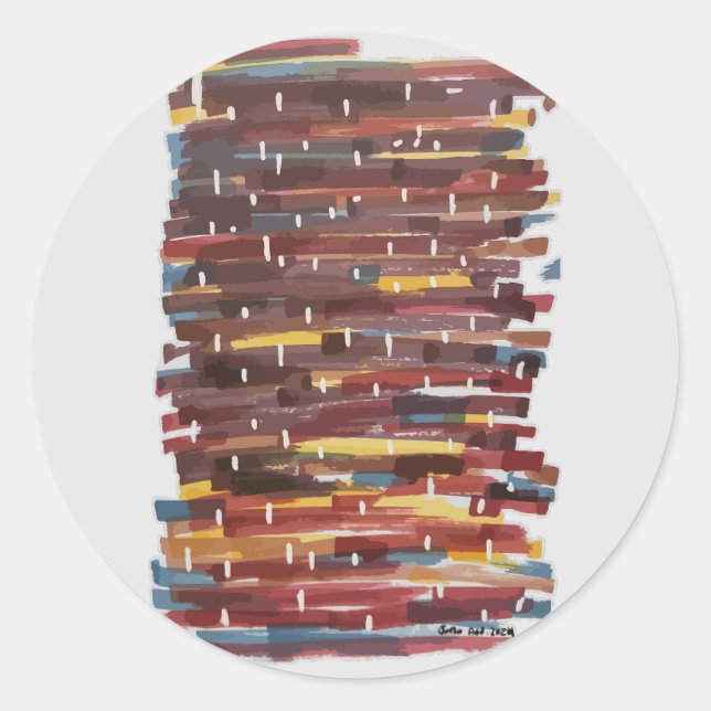 Pegatina Redonda Resumen Sepia (Anverso)