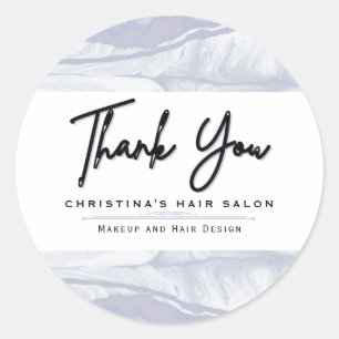 Pegatina Redonda Resumen y Minimalista acuarela azul