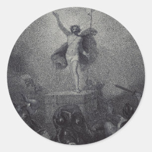 Pegatina Redonda Resurrección de Jesucristo