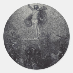 Pegatina Redonda Resurrección de Jesucristo