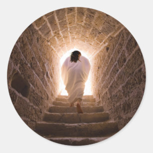 Pegatina Redonda Resurrección de Jesucristo