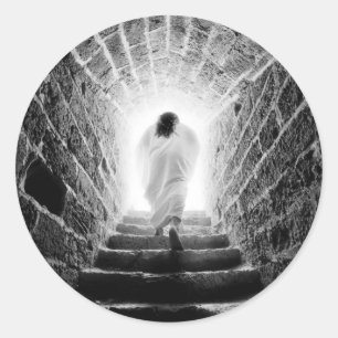 Pegatina Redonda Resurrección de pegatinas de Jesucristo