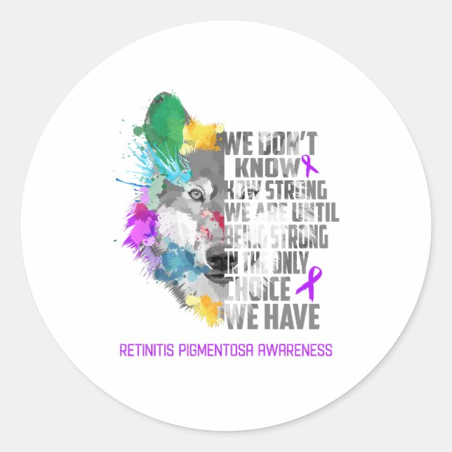 Pegatina Redonda Retinitis Pigmentosa Awareness Ribbon Support Gift (Anverso)