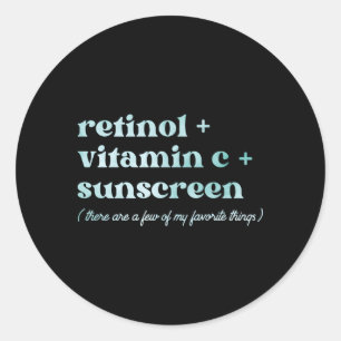 Pegatina Redonda Retinol Vitamina C Y Estética De Cristal