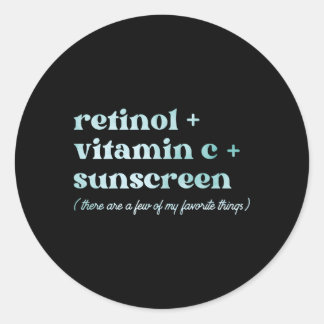 Pegatina Redonda Retinol Vitamina C Y Estética De Cristal