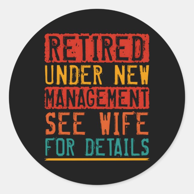 Pegatina Redonda Retirado Bajo Nuevo Objetivo Consulte Para Obtener (Anverso)