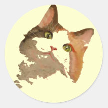 Retrato artístico de gato de Calico teñido de colo