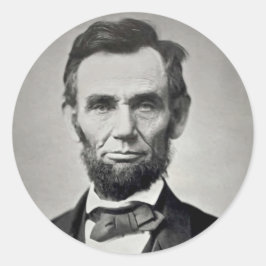Pegatina Redonda Retrato de Abraham Lincoln Gettysburg