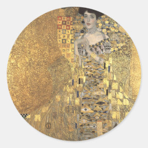 Pegatina Redonda Retrato de Adele Bloch-Bauer 1, Arte Klimt