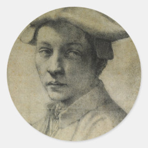 Pegatina Redonda Retrato de Andrea Quaratesi por Michelangelo  