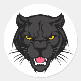 Pegatina Redonda Retrato de cabeza de pantera